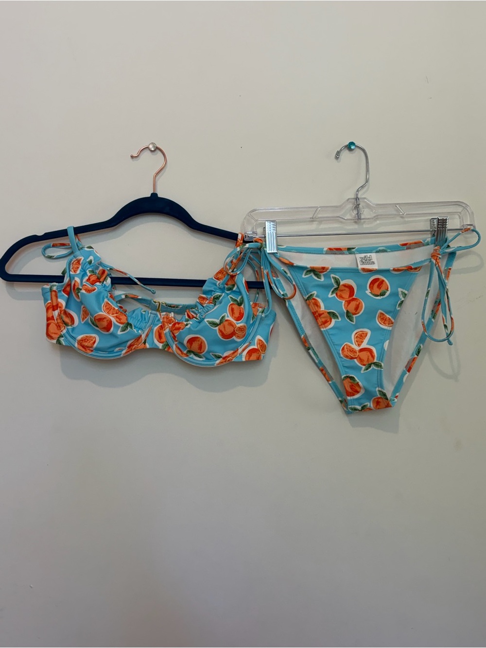 wild fable Blue Citrus Print Tie Bikini Set